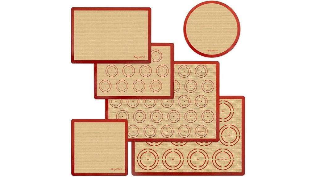 six reusable non stick mats