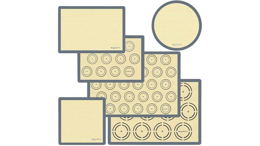 six reusable non stick mats