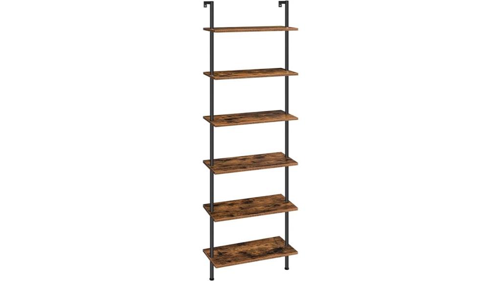 six tier wall shelf
