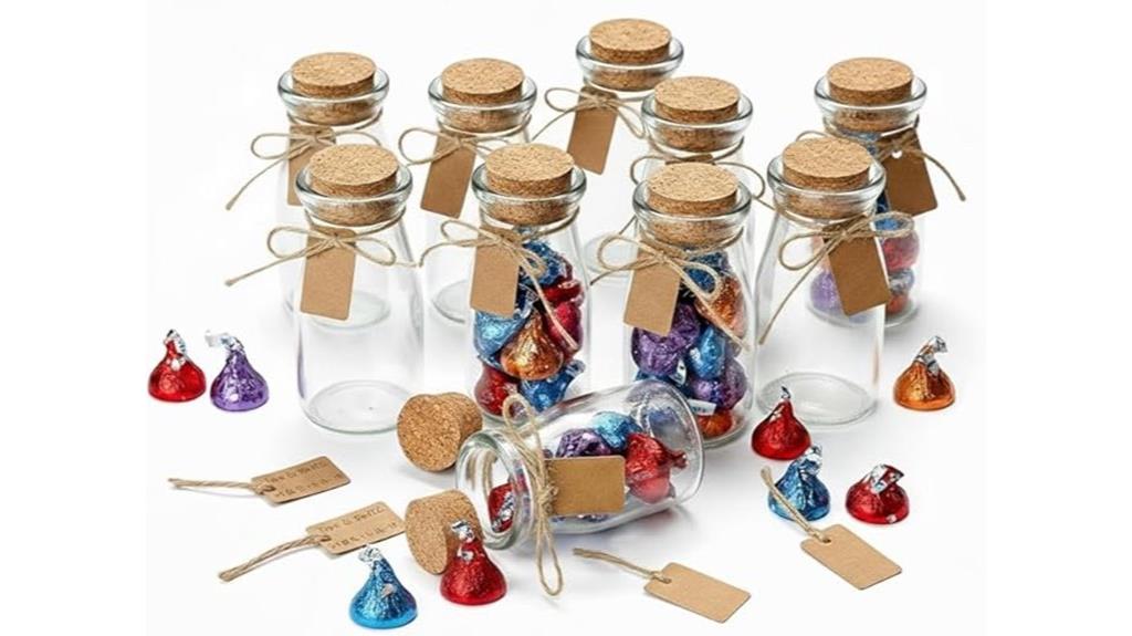 small glass jars set