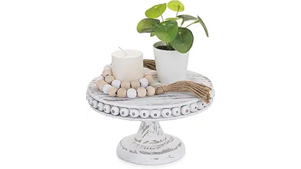 small wooden cake stand