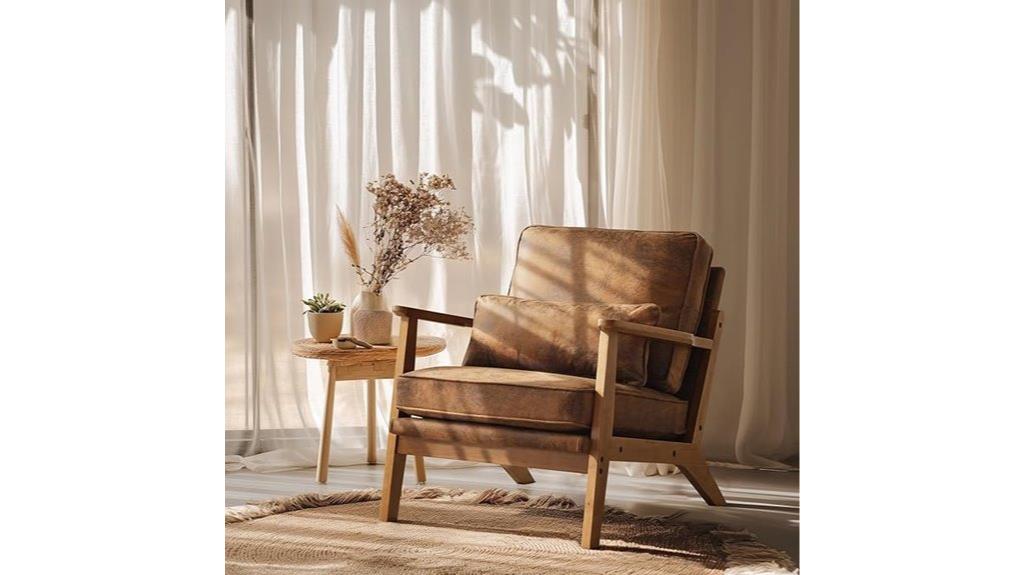 solid wood wide armchair