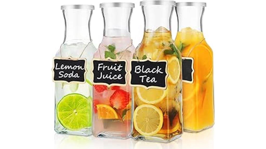 square glass juice containers