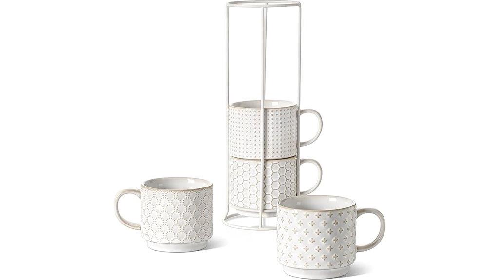 stackable ceramic mug set