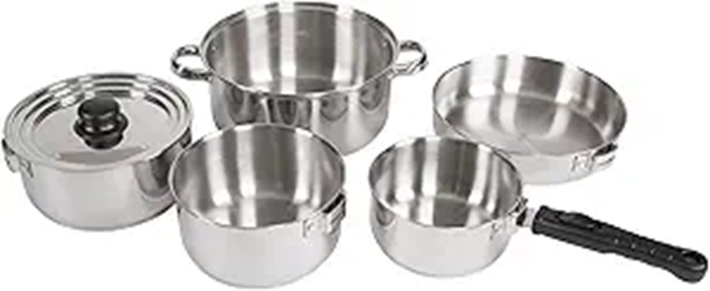 stainless steel cooking set
