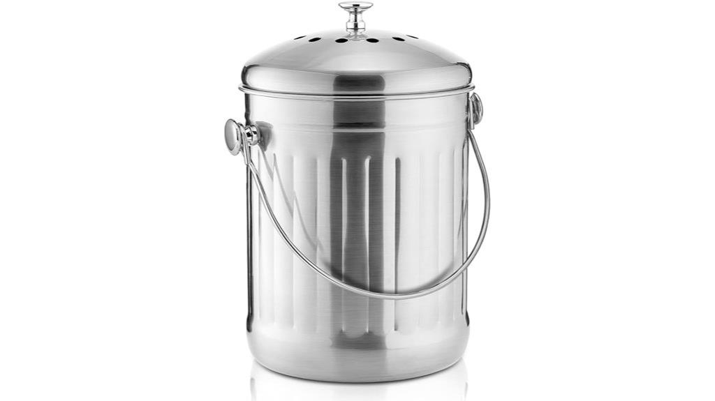 stainless steel kitchen compost bin