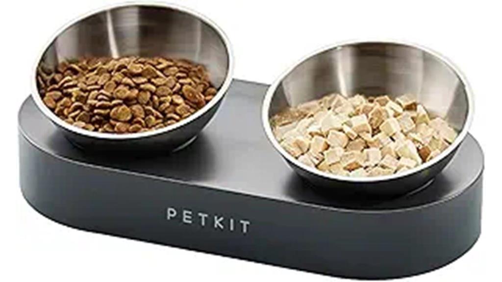 stainless tilted non slip bowl