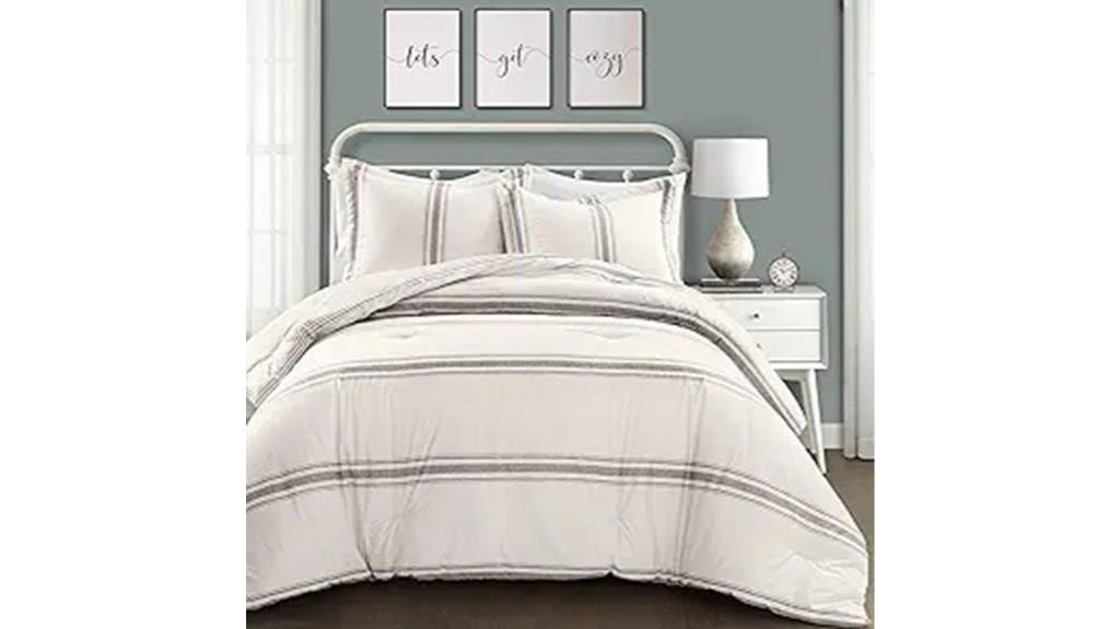 stripe cotton comforter set