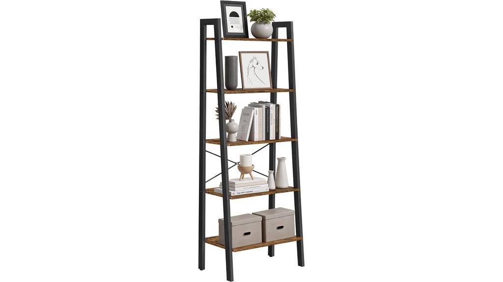sturdy 5 tier steel bookcase