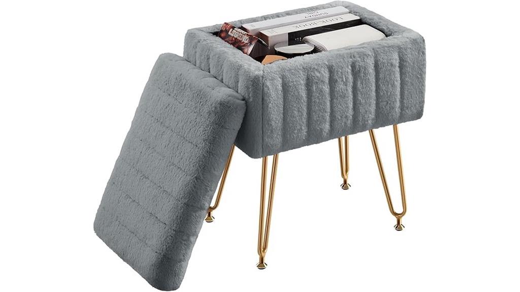 stylish storage vanity stool