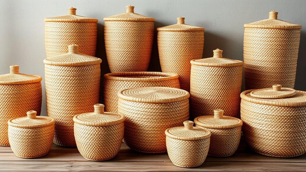 stylish woven seagrass baskets
