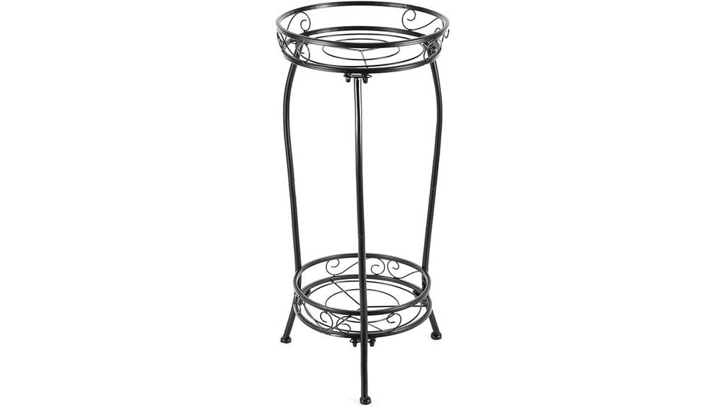 tall 2 tier metal plant stand