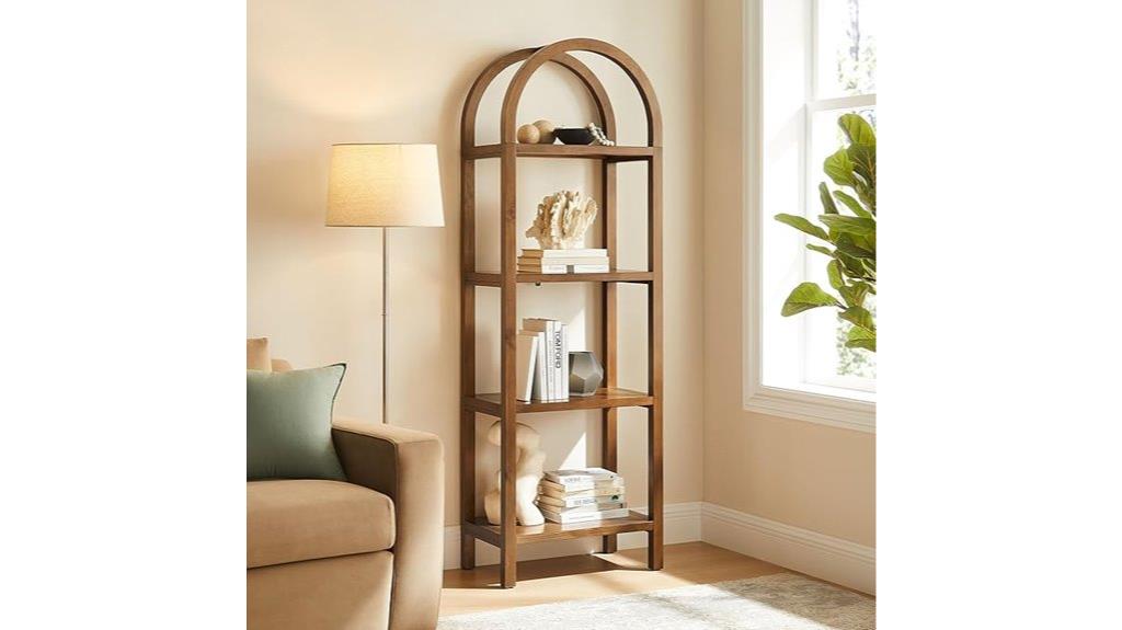 tall narrow arched bookshelf