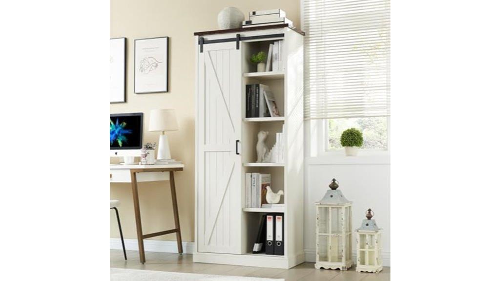 tall white farmhouse shelf