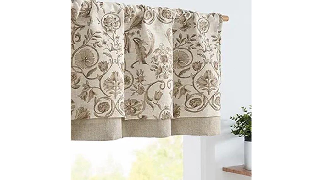 taupe linen kitchen curtain