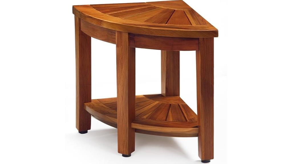 teak corner shower bench