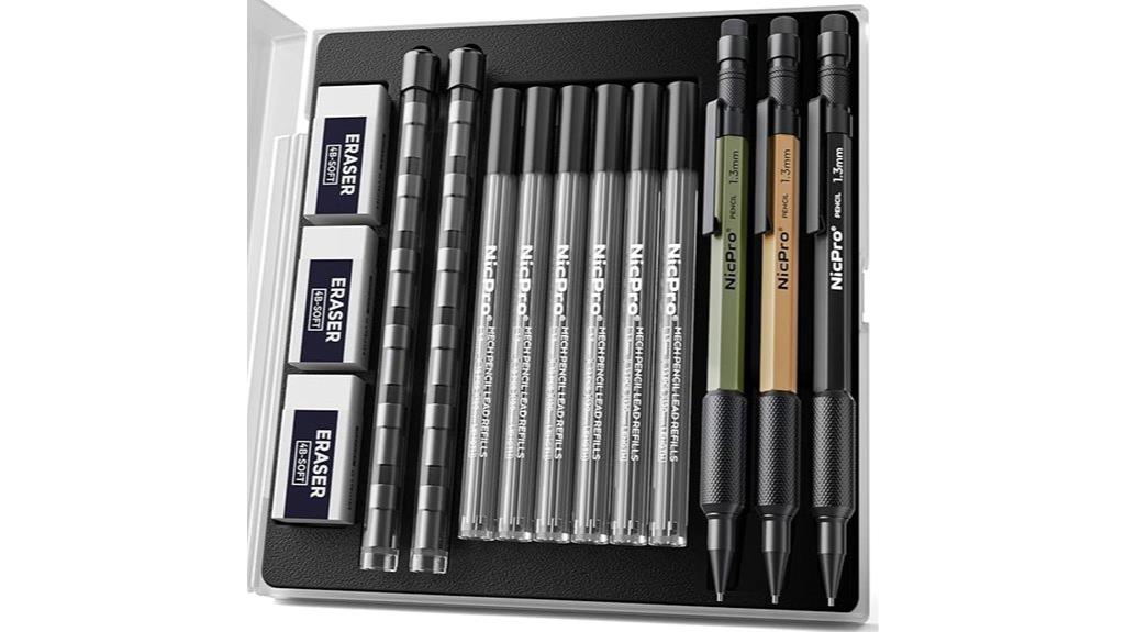 three color mechanical pencil set