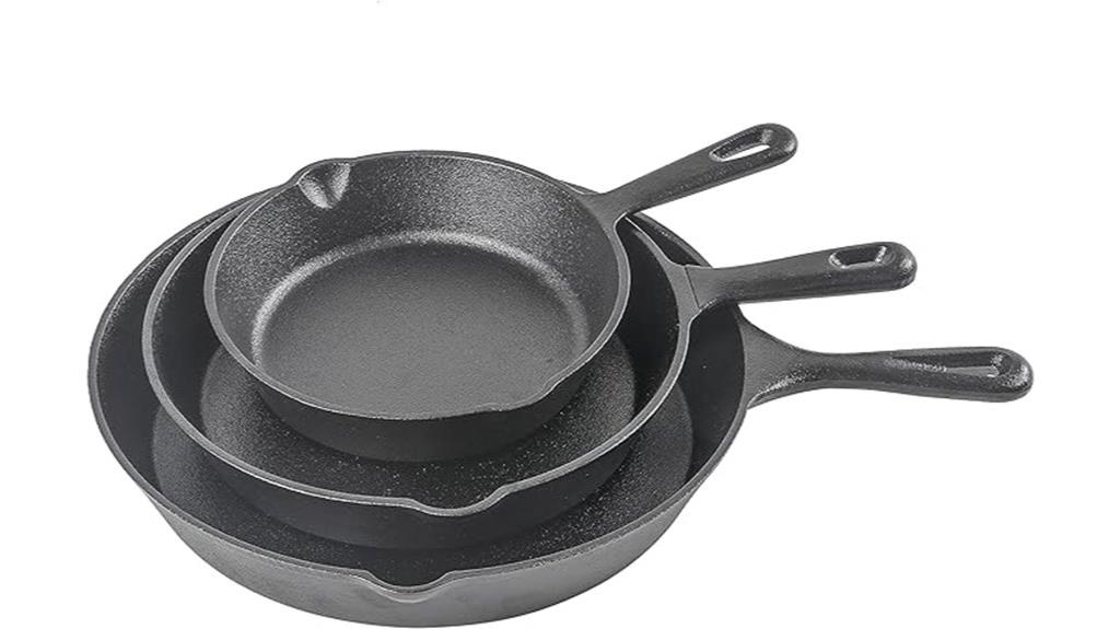 three piece cast iron set