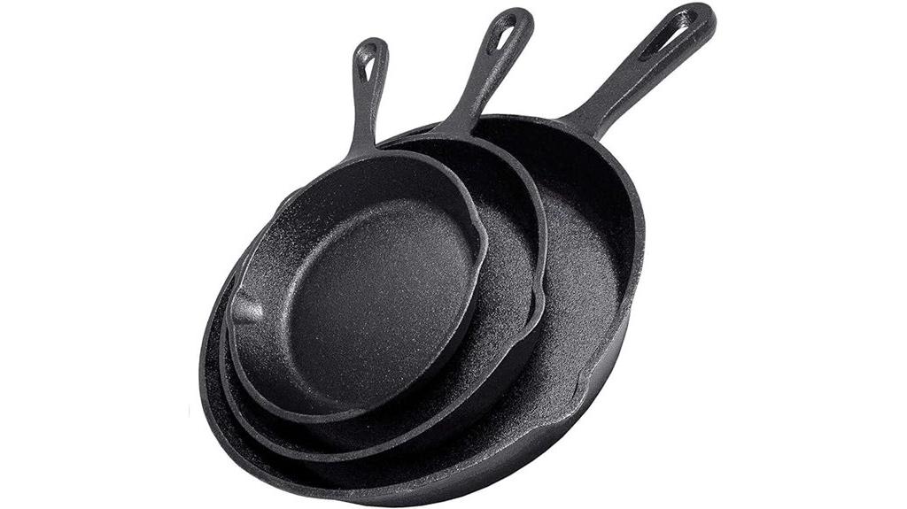 three piece cast iron skillet