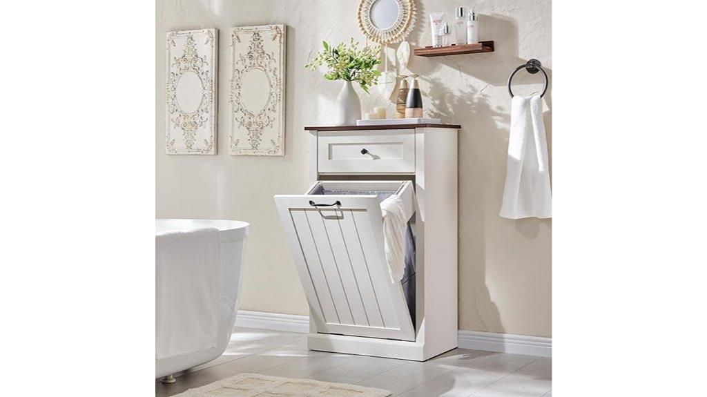tilt out laundry hamper cabinet