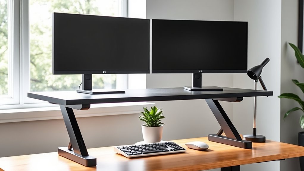 top dual monitor sit stand