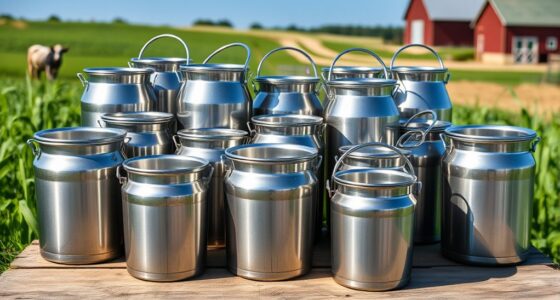 top stainless steel milk pails