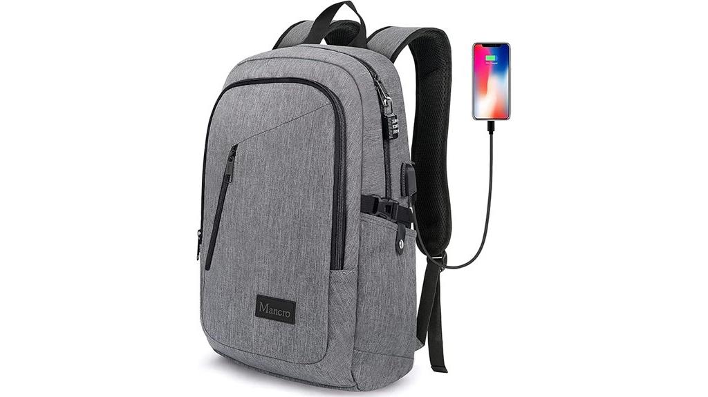 travel ready mancro laptop backpack