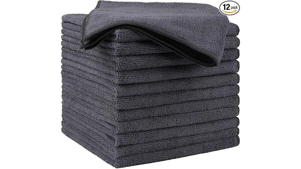 twelve microfiber cleaning cloths