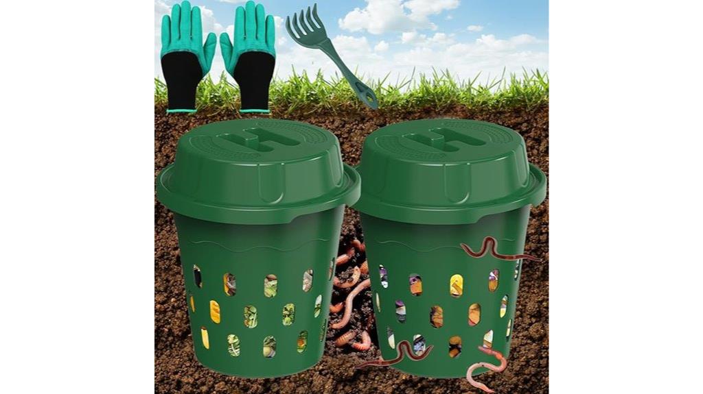 two composters for gardens