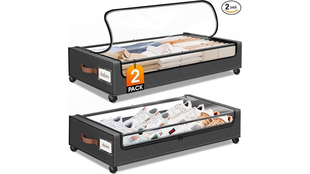 two pack under bed storage