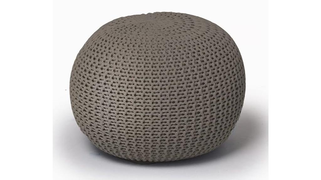 urban taupe handwoven pouf