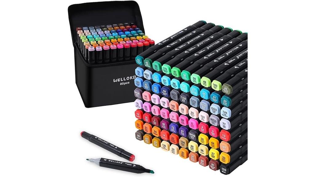 vibrant dual brush markers