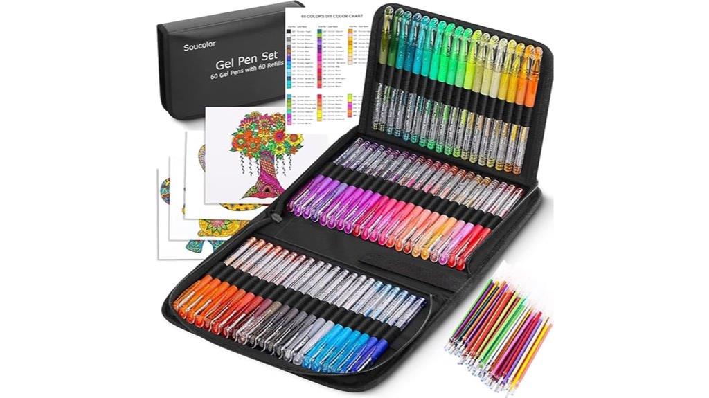 vibrant glitter gel pen set