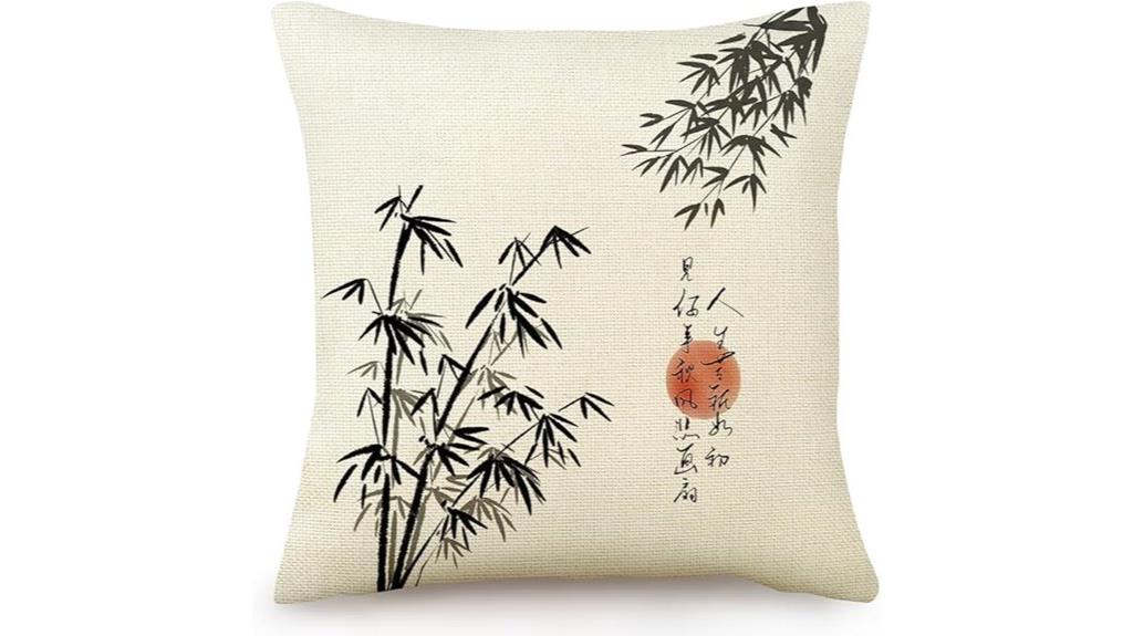 vintage bamboo ink pillow