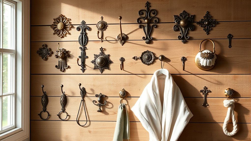 vintage bathroom robe hooks