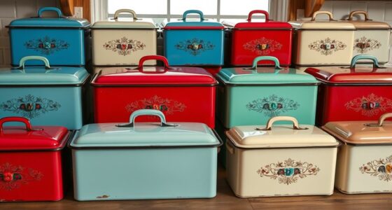 vintage enamel bread box selection
