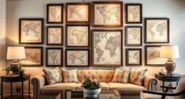 vintage map wall art