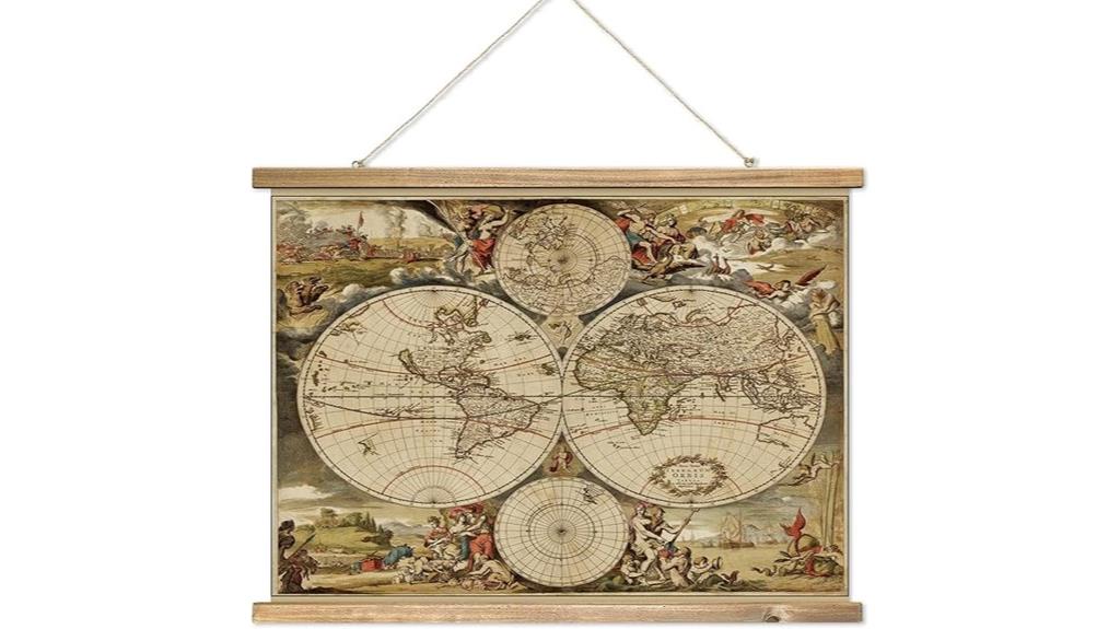 vintage map wall art