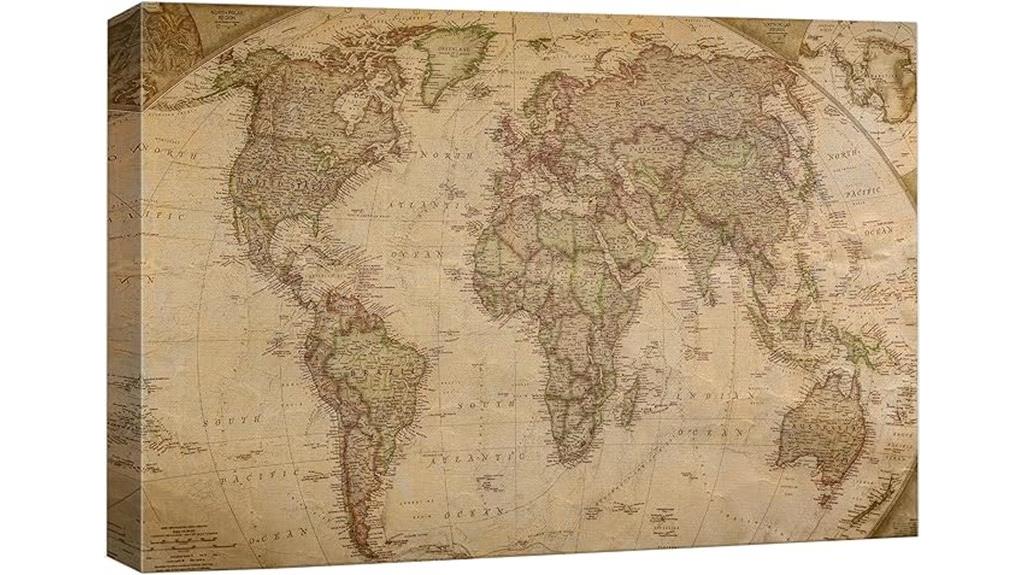 vintage wall map