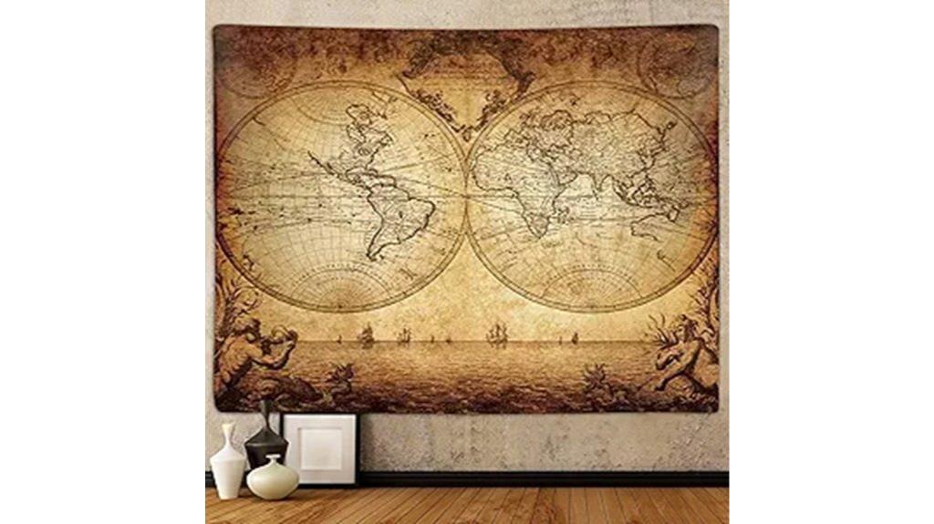 vintage world map tapestry