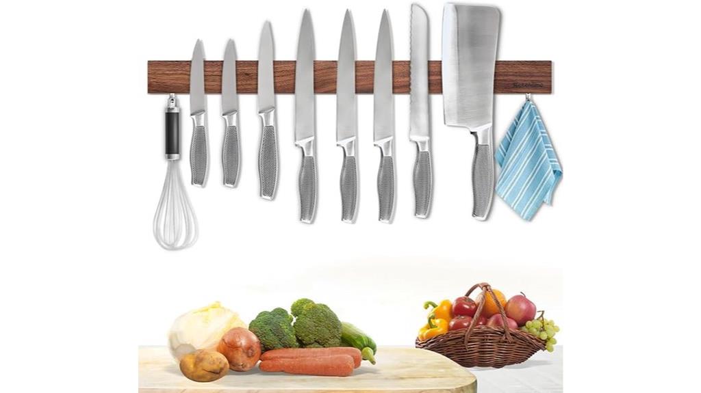 walnut wood magnetic knife holder