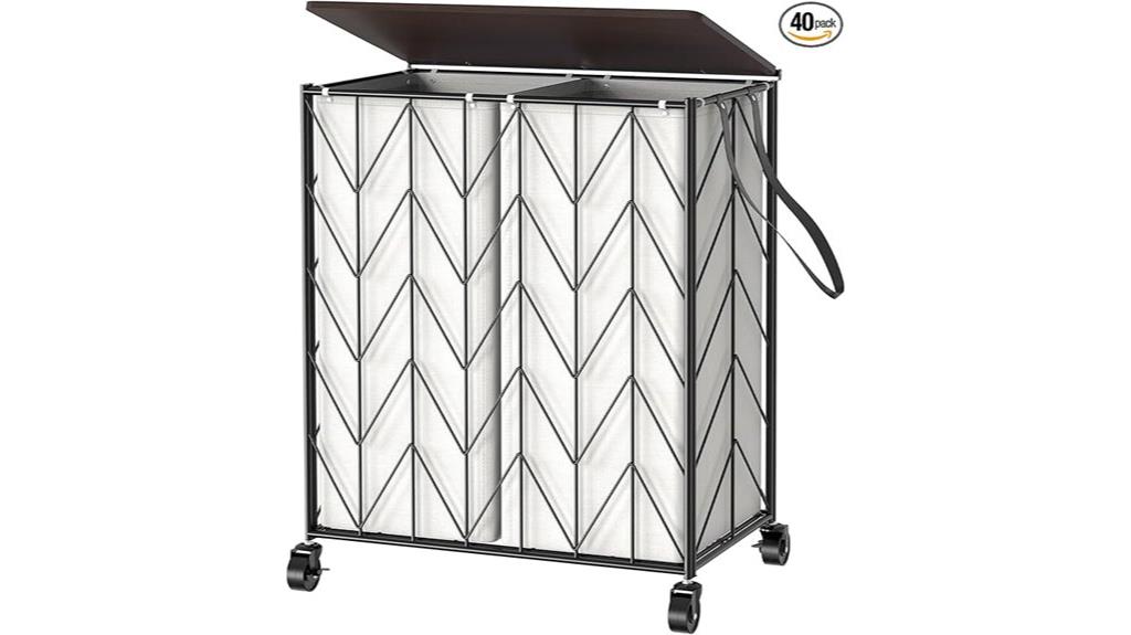 wheeled divided laundry basket