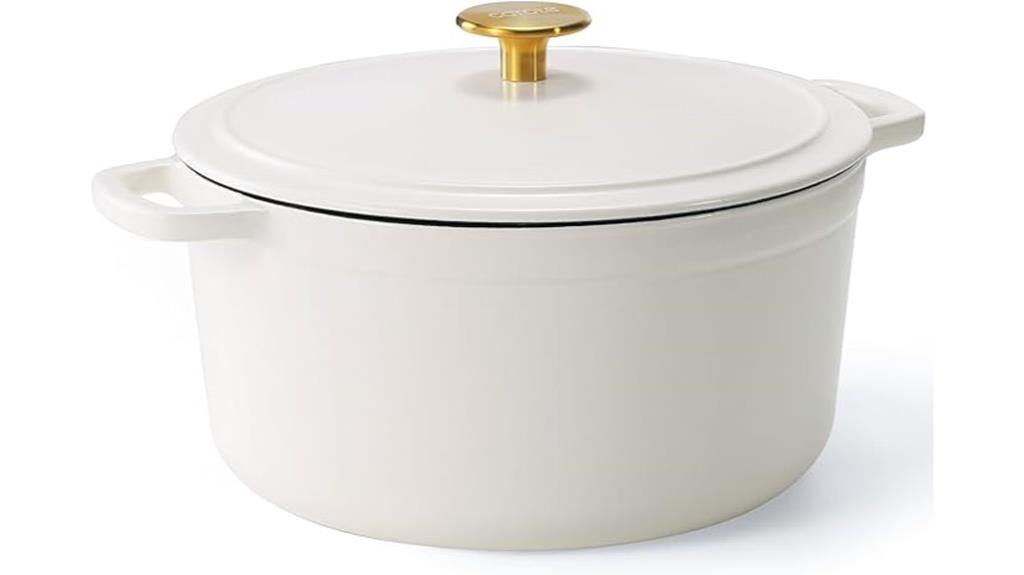 white 5qt cast iron pot