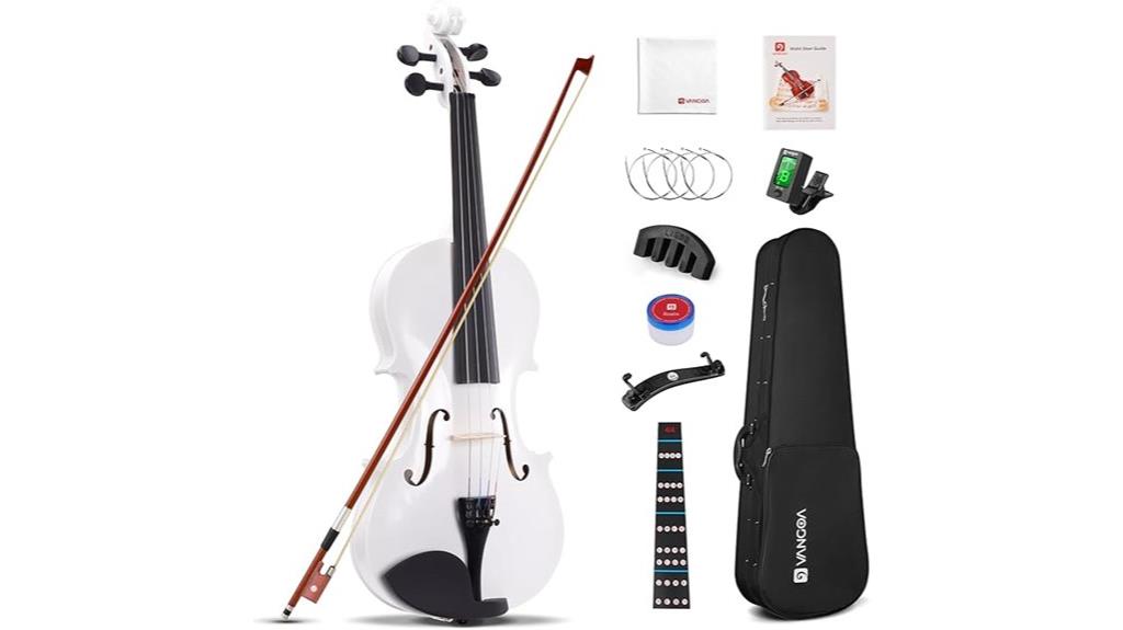 white beginner full size violin