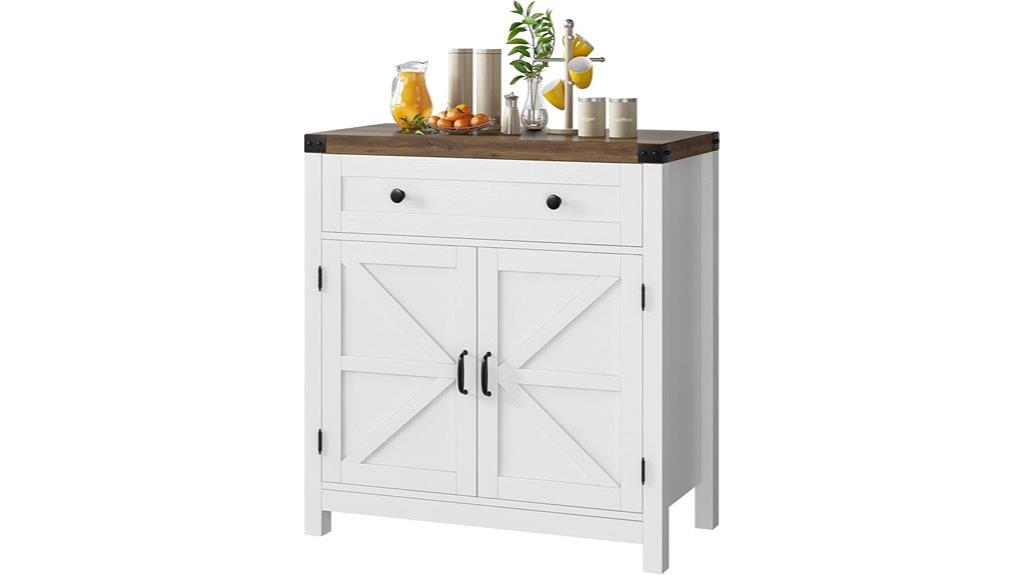 white coffee bar cabinet