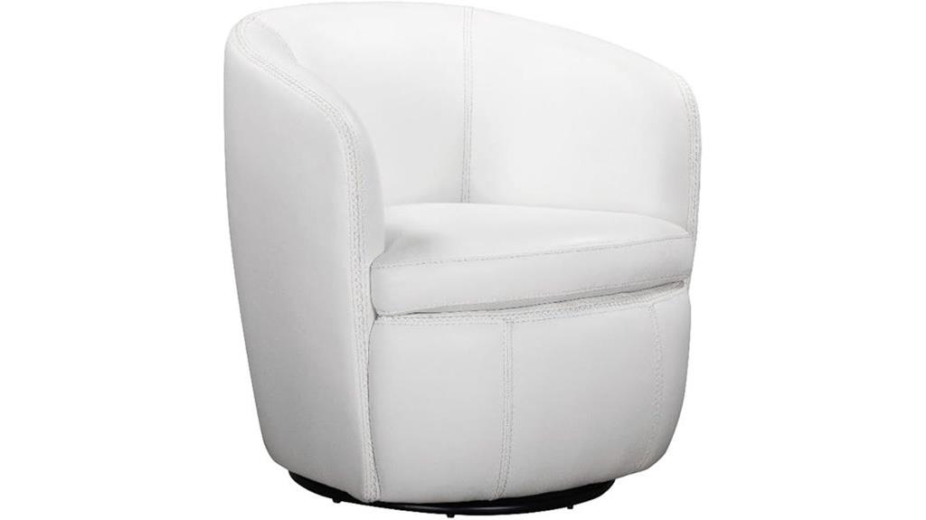 white italian leather chair