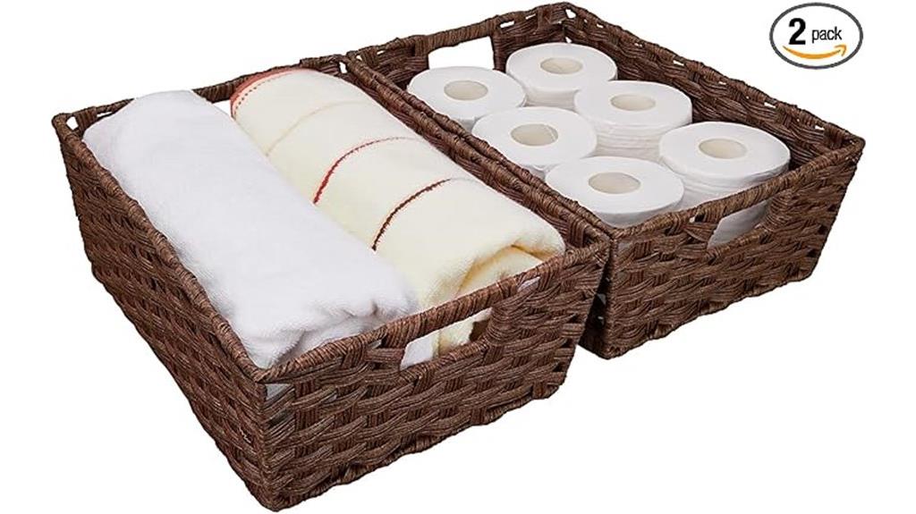 wicker basket storage set