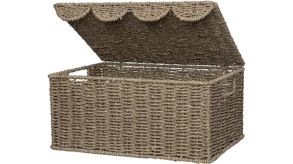 wicker basket with lid