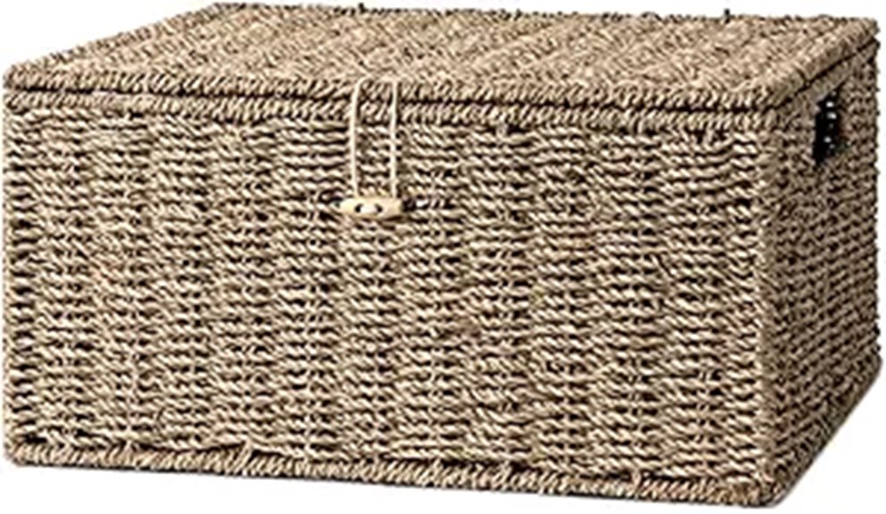 wicker basket with lid