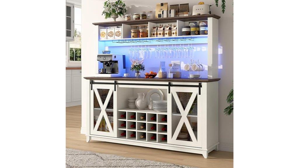 wide farmhouse coffee cabinet